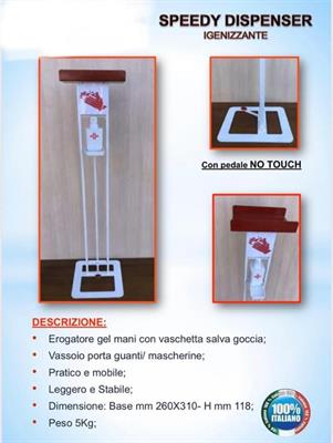 PIANTANA PER IGIENIZZANTE A PEDALE