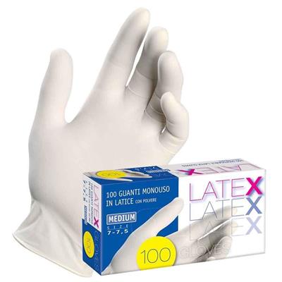 GUANTI IN LATTICE GLOBELL MONOUSO C/TALCO MIS. M CF.100 PZ.