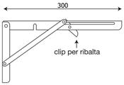 REGGIMENSOLA IN ACCIAIO A RIBALTA CM.30 SILVER