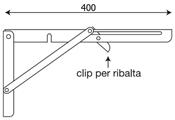REGGIMENSOLA IN ACCIAIO A RIBALTA CM.40 SILVER