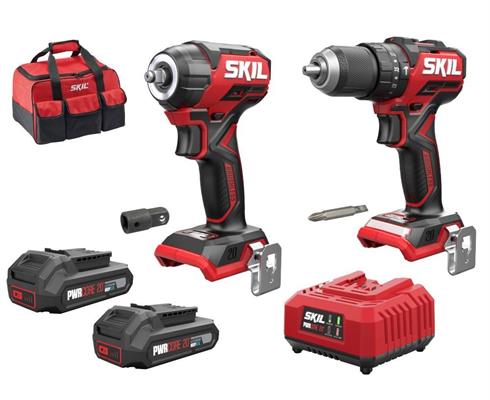 KIT TRAPANO A PERC A BATTERIE + AVVITATORE A MASSA BATTENTE