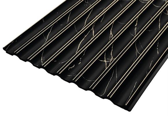 PANNELLO FUKUOKA POLIS.2650x240mm NERO E ORO EFFETTO MARMO