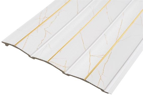 PANNELLO TAKAYAMA POLIS 2650x240 BIANCO E ORO RIGHE DIAGONAL