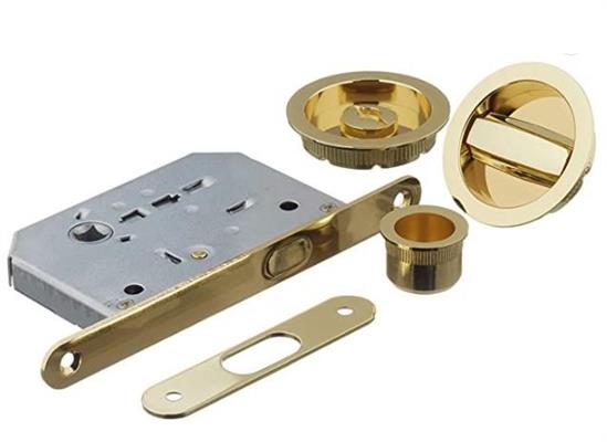 KIT TONDO IN ZAMA P/PORTE SCORREVOLI ORO SATINATO