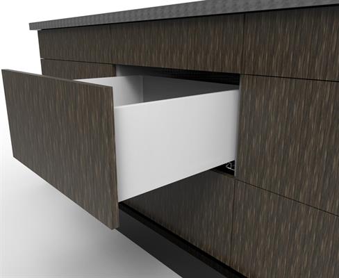 CASSETTO IN METALLO 199*450 GUIDE SOFT-CLOSE GRIGIO SCURO