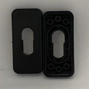 BORCHIA OVALE IN NYLON RAL 9010 CON BASE PER CILINDRO OVALE