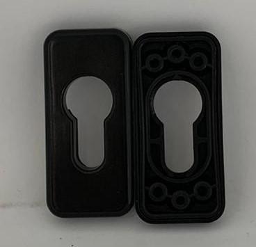 BORCHIA OVALE IN NYLON RAL 9010 CON BASE PER CILINDRO SAG