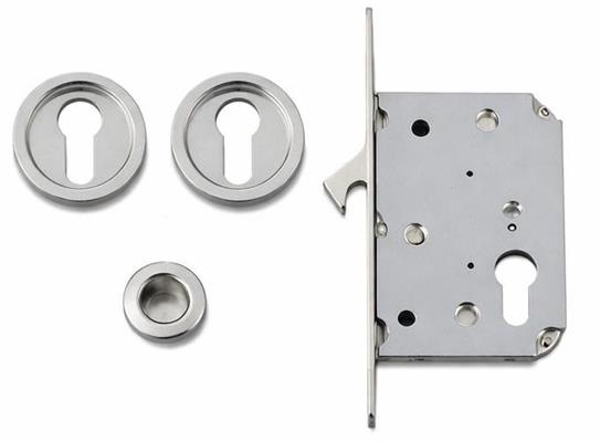 KIT TONDO IN ZAMA P/PORTE SCORREVOLI FORO CILINDRO BIANCO