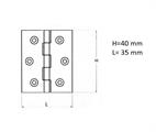 CERNIERA A LIBRO IN OTTONE FRESATO 40X35 NICHELATA