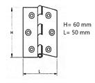 CERNIERA A LIBRO IN OTTONE FRES.MEZZA ZANCA 60X50 NICHELATA