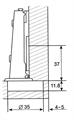 CERNIERA C/CLIPS COL.00 SCOD.35 NICHELATA + BASE REGOLABILE