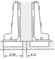 CERNIERA C/CLIPS COL.00 SCOD.35 NICHELATA + BASE REGOLABILE