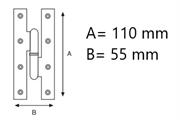 PAUMELLES IN FERRO SX MM110*55 ZINCATA GREZZA