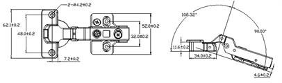 CERNIERA SOFT-CLOSE C/08 SC.35 NICHELATA + BASE REGOLABILE