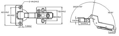 CERNIERA SOFT-CLOSE C/15 SC.35 NICHELATA + BASE REGOLABILE