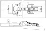 CERNIERA SOFT-CLOSE C/08 SC.40 NICHELATA + BASE REGOLABILE