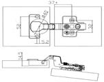 CERNIERA SOFT-CLOSE C/15 SC.40 NICHELATA + BASE REGOLABILE