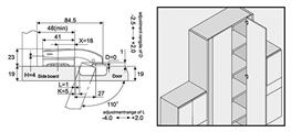 CERNIERA C/CLIPS SCOD.35 APERTURA 90° NICHELATA C/BASE