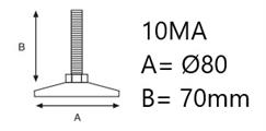 PIEDE OSCILLANTE ESAG.12 D.80X70XM.10 NERO