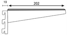 *REGGIMENSOLA PER VETRO 202MM NERO