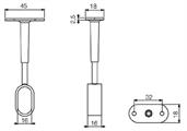 REGGITUBO OVALE REGOLABILE FORO CHIUSO 30X15 ALLUMINIO