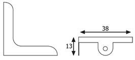 GANCIO FERMASPECCHIO AD ANGOLO 13X38 NICHELATO
