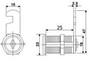 SERRATURA CON LEVETTA 19 X 25MM CROMATA