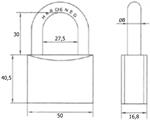 LUCCHETTO IN OTTONE MM.50