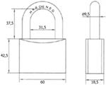 LUCCHETTO IN OTTONE MM.60