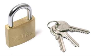 LUCCHETTO IN OTTONE BLISTERATO MM.70