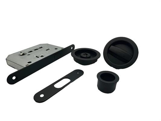KIT TONDO IN ZAMA PER PORTE SCORREVOLI NERO