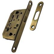 SERRATURA A GANCIO BORDO TONDO CON QUADRO ENT. 50 BRONZATA
