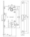 SERRATURA SCROCCO IN NYLON CENTRALE ENT.50 DIST.90 CROMSAT
