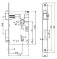 SERRATURA BORDO TONDO DOPPIO QUADRO ENT.50 DIST.70 BRONZATA