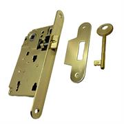 SERRATURA B/TONDO SOLO SCROCCO ENT.50 DIST.90 ORO C/CONTROP