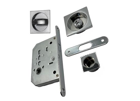 KIT QUADRO IN ZAMA P/PORTE SCORREVOLI C/SERRATURA CROMO