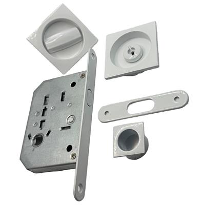 KIT QUADRO IN ZAMA P/PORTE SCORREVOLI C/SERRATURA BIANCO