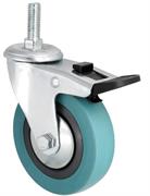 RUOTA IN GOMMA GRIGIA MM 75 C/PERNO M10x30 C/FRENO