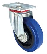 RUOTA IND.IN GOMMA ELASTICA BLU MM 80 C/PIASTRA GIR