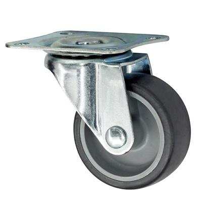 RUOTA IN GOMMA TERMOPLASTICA GRIGIA MM 30 C/PIASTRA GIREVOLE