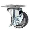 RUOTA IN GOMMA TERMOPLASTICA GRIGIA MM 50 C/PIASTRA GIR C/FR