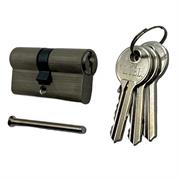 CILINDRO IN OTTONE 3 CHIAVI MM.85 (30+55) NICHELSAT