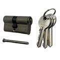 CILINDRO IN OTTONE 3 CHIAVI MM.100 (45+55) NICHELSAT