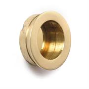MANIGLIA TONDA IN OTTONE AD INCASSO 25 ORO