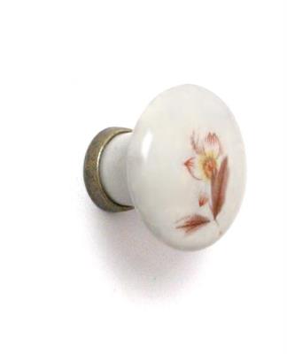 POMOLO TONDO IN CERAMICA SENZA DECORO 32MM AVORIO