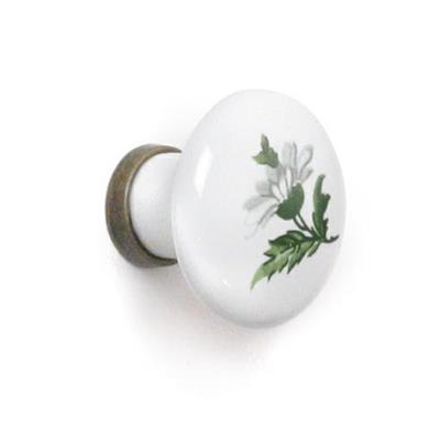 POMOLO TONDO IN CERAMICA SENZA DECORO 32MM BIANCO