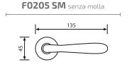 MEZZA MANIGLIA SERIE AMALFI ROSETTA 45 SENZA MOLLA BRONZATA