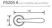 MEZZA MANIGLIA SERIE AMALFI C/ROSETTA AVVITARE SX ORO