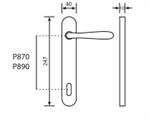 MANIGLIA SERIE AMALFI C/PLACCA IN ZAMA 90 ORO